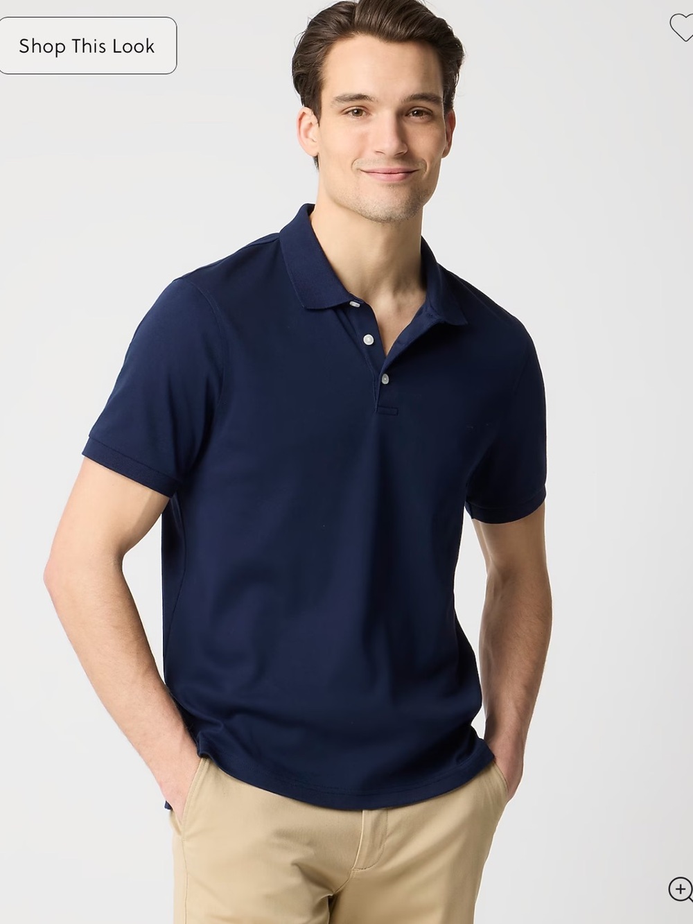 J. Crew Factory Textured cotton sweater-polo - Navy